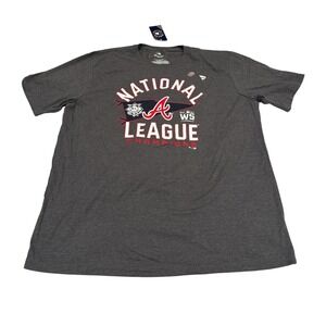 Fanatics Atlanta Braves 2021 NL Champions T-Shirt‎ Mens 2XT Charcoal Grey MLB